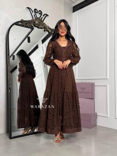 فستان دانتيل بزم من الخصر