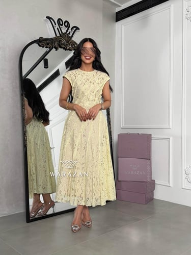 فستان انيق مبطن و بدانتيل