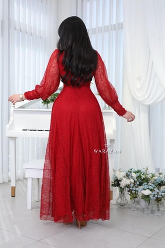 فستان سهره باكمام واسعه