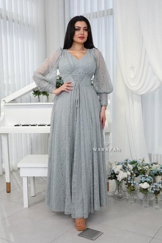 فستان سهره باكمام واسعه