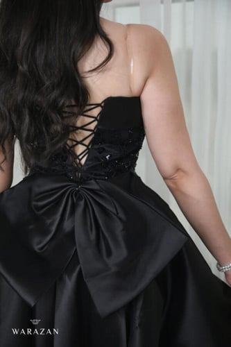 فستان سهرة طويل ماسك مع شال