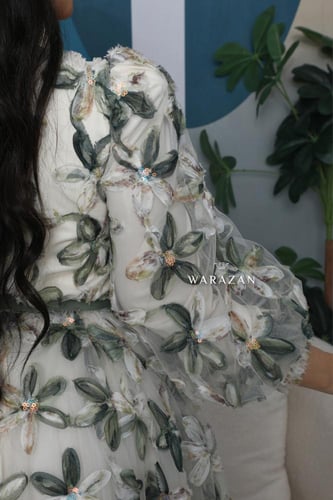 فستان مشجر ميدي مع لمعة للعيد