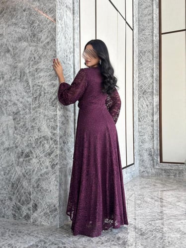 فستان ناعم دانتيل مخصر من الخصر