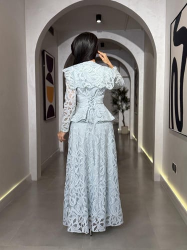 طقم دانتيل بتدخيلة ترتر و لول