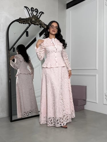 طقم دانتيل بتدخيلة ترتر و لول