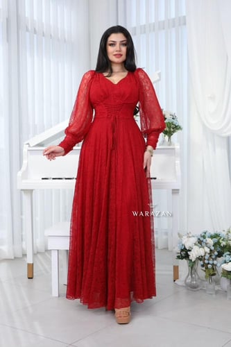 فستان سهره باكمام واسعه