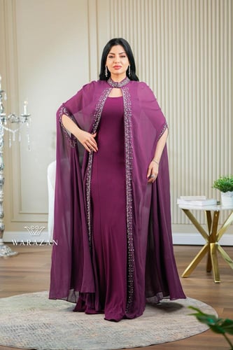 فستان سهرة مخمل قطعتين للخطوبة