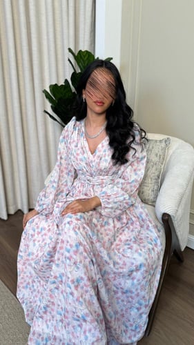 فستان طويل مشجر للعيد برنت