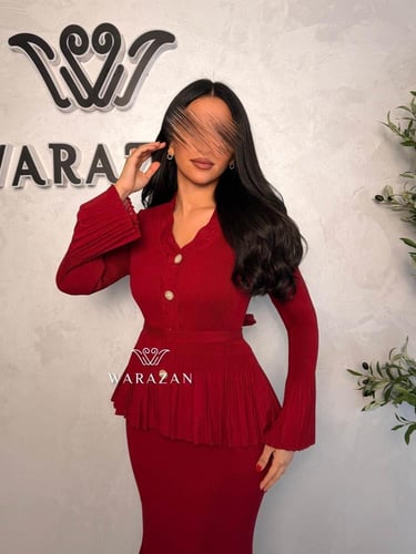 فستان ماسك بحزام من الخصر