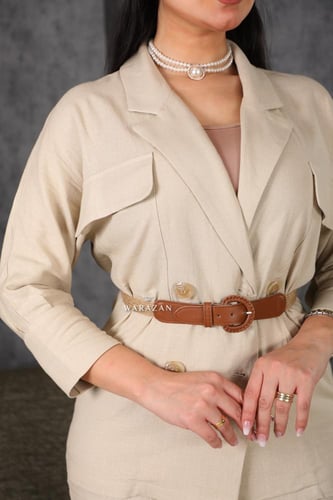 طقم رسمي انيق بحزام جلد