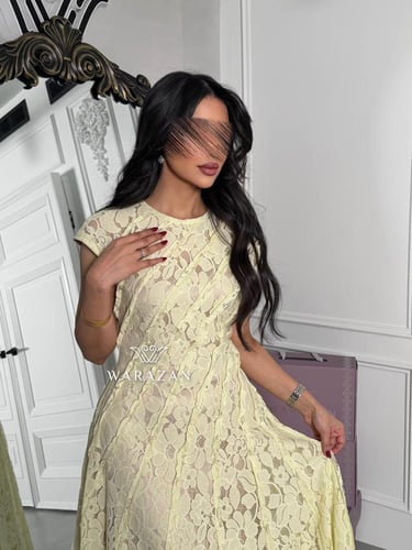 فستان انيق مبطن و بدانتيل