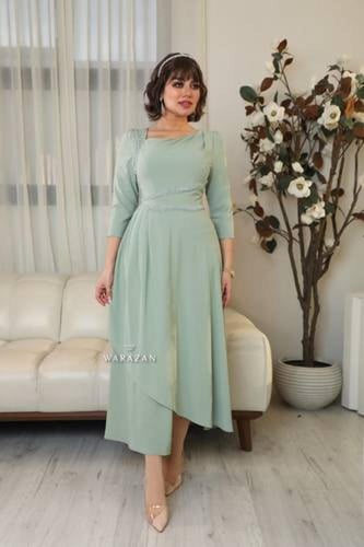 فستان ناعم باكمام طويله