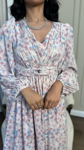 فستان طويل مشجر للعيد برنت