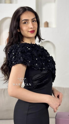 فستان سهره بتدخيلة ورود انيقة