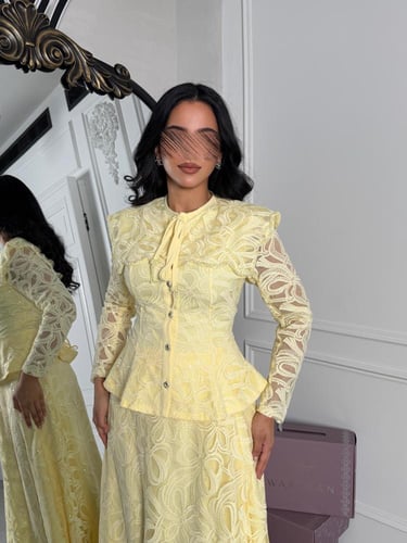 طقم دانتيل بتدخيلة ترتر و لول