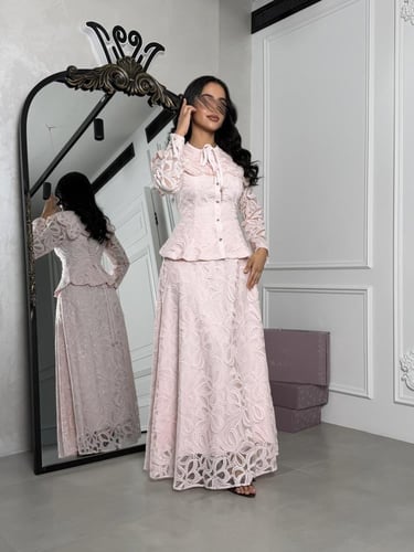 طقم دانتيل بتدخيلة ترتر و لول