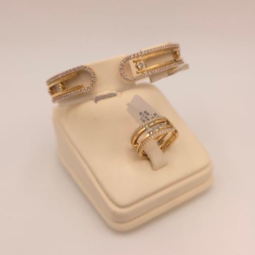 اسوارة وخاتم ذهب عيار 18 الوزن 21.01 جرام