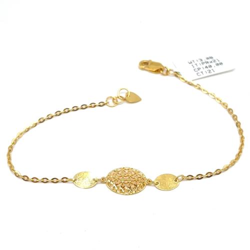 انسيال ذهب عيار 21 الوزن 3.08 جرام