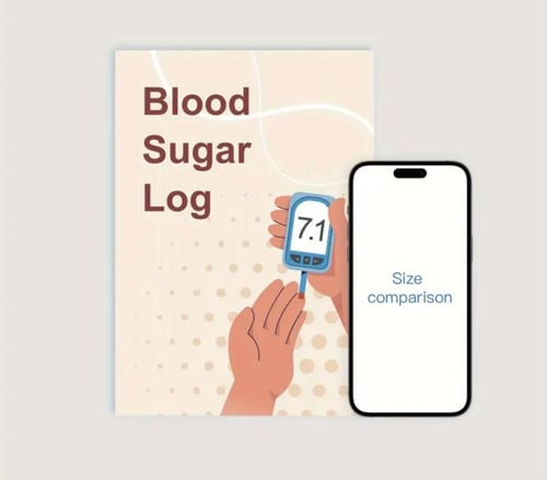 دفتر لتسجيل قراءات السكر والملاحظات اليومية