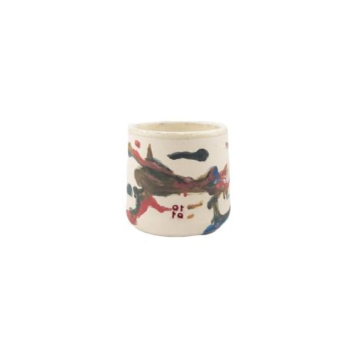 كوب الوان طين ابيض 1