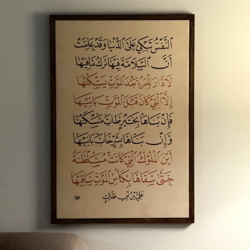 لوحة النفس تبكي على الدنيا وقد علمت