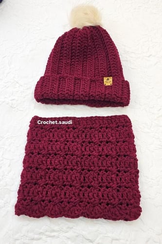 قبعة ومدفي رقبة قطن سميك