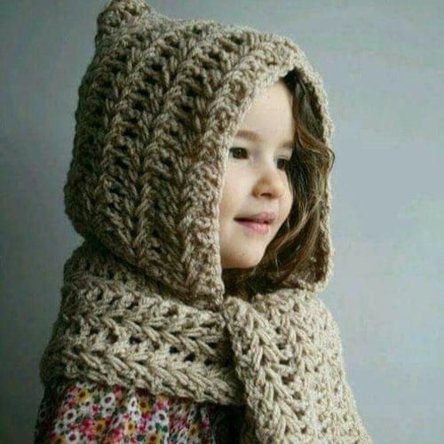 شال بقبعة رصاصي