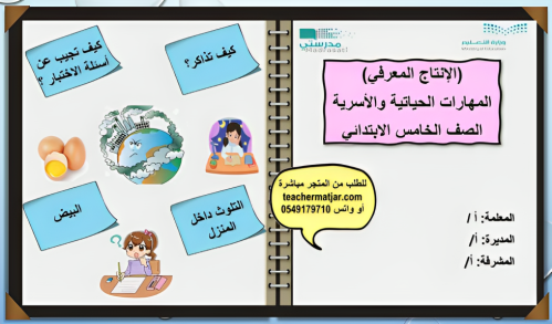 الإنتاج المعرفي لمادة الأسرية خامس ابتدائي