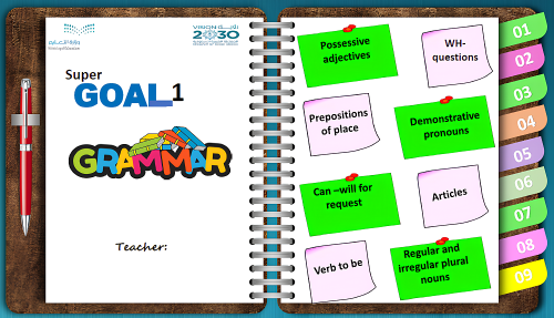 ملف تفاعلي لمادة الانجليزي اول متوسط ( Super goal...