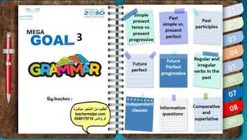 الانتاج المعرفي لمادة الانجليزي Mega goal 3