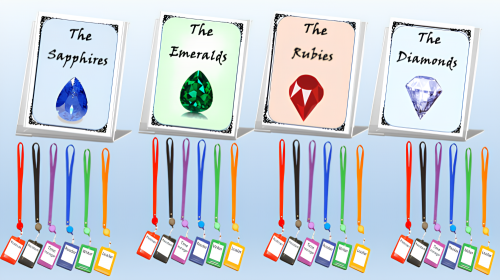 أسماء المجموعات وبطاقات المهام لفصل الانجليزي