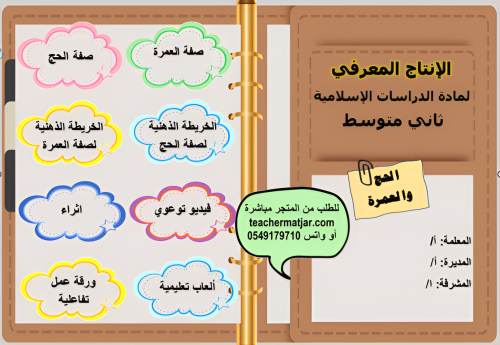 الإنتاج المعرفي لمادة الإسلامية ثاني متوسط