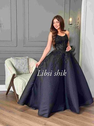 فستان سهره اسود مطرز