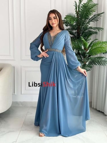 فستان سهره شيفون اكمام