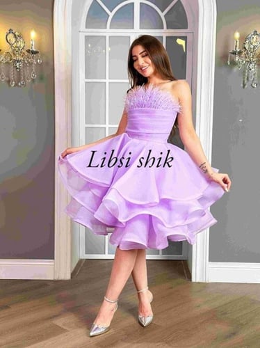 فستان قصير طبقات