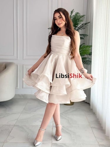 فستان قصير طبقات