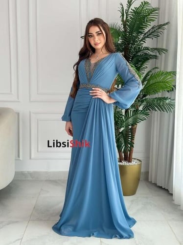 فستان سهره شيفون اكمام