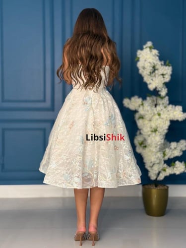 فستان قصير مشجر