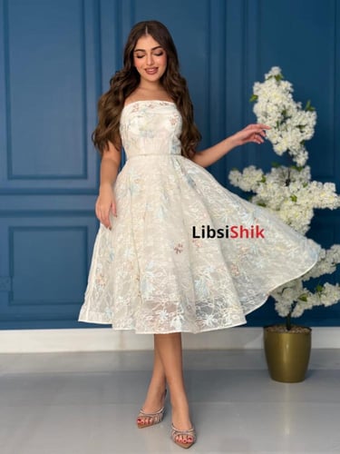 فستان قصير مشجر