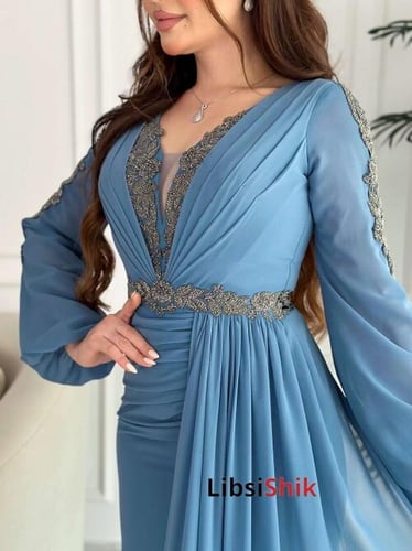 فستان سهره شيفون اكمام