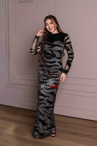 فستان قطيفة سهرة