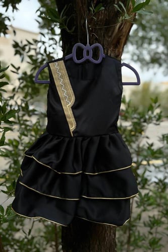 فستان رمضان اسود مزخرف بناتي بتصميم ملكي فاخر لعام...