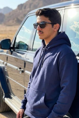 بلوفر قطن فاخر قماش ماركة تركواز غامق سادة