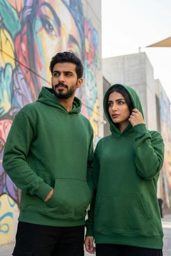 هودي اوفر سايز زيتي (أخضر) شتوي سادة