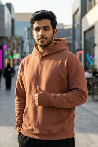 بلوفر اوفر سايز رجالي قطن لحمي سادة