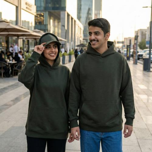 بلوفر قطن فاخر زيتي سادة