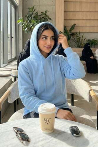 بلوفر قطن فاخر سماوي هيرو سادة