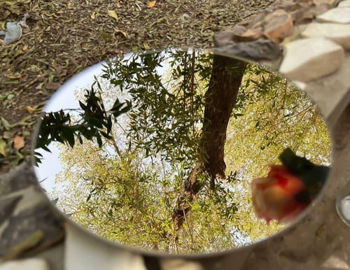 مرايا زجاج دائري برونزي مقاس 20 * 20 سم