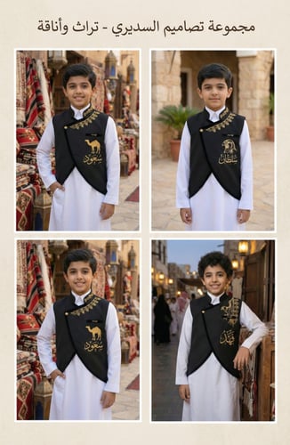 سديري ولادي سادة أسود بياقة سعودية واقفة وقصة منحن...