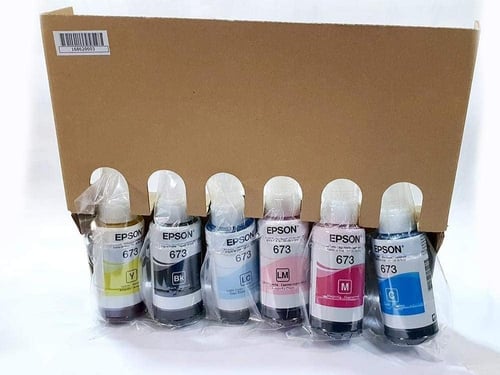 طقم حبر ابسون رقم 673 الاصلي العادي 6 الوان